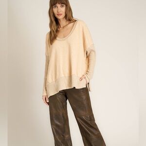 Project Social T Quinn Mixed Fabric Oversized Pullover NWT